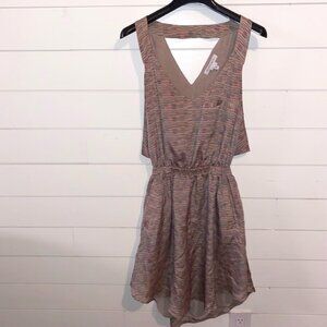 BCBG Generation High-Low Open Back Stripe Dress Pockets– Medium